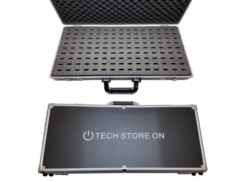 TECH STORE ON Aluminum USB Drive Organizer Case (130 Slots with Handle) â€“ Shockproof & Antistatic Large Storage Box with Combination Lock | Professional Metal Carry Case for IT & Media Professionals - Image 1